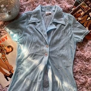 Retro 90’s Baby Blue Blouse